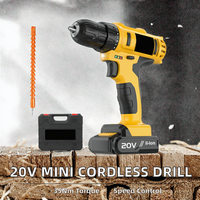 Perceuse sans fil 20V mini, tournevis électrique sans clé, outil de bricolage, moteur à balais à vitesse variable, alimenté par batterie, 30mm max, OEM 1