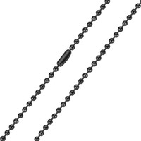 Vente en gros de haute qualité 2.40mm perlé or argent noir longueur personnalisée couleur chaîne boule en acier inoxydable avec connecteur fermoir
