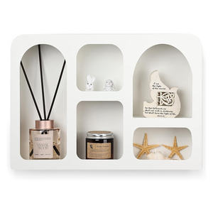 Étagère <span class=keywords><strong>murale</strong></span> flottante <span class=keywords><strong>blanche</strong></span> de style moderne pour la décoration de salon de meubles de maison avec rangement - Product Image 1