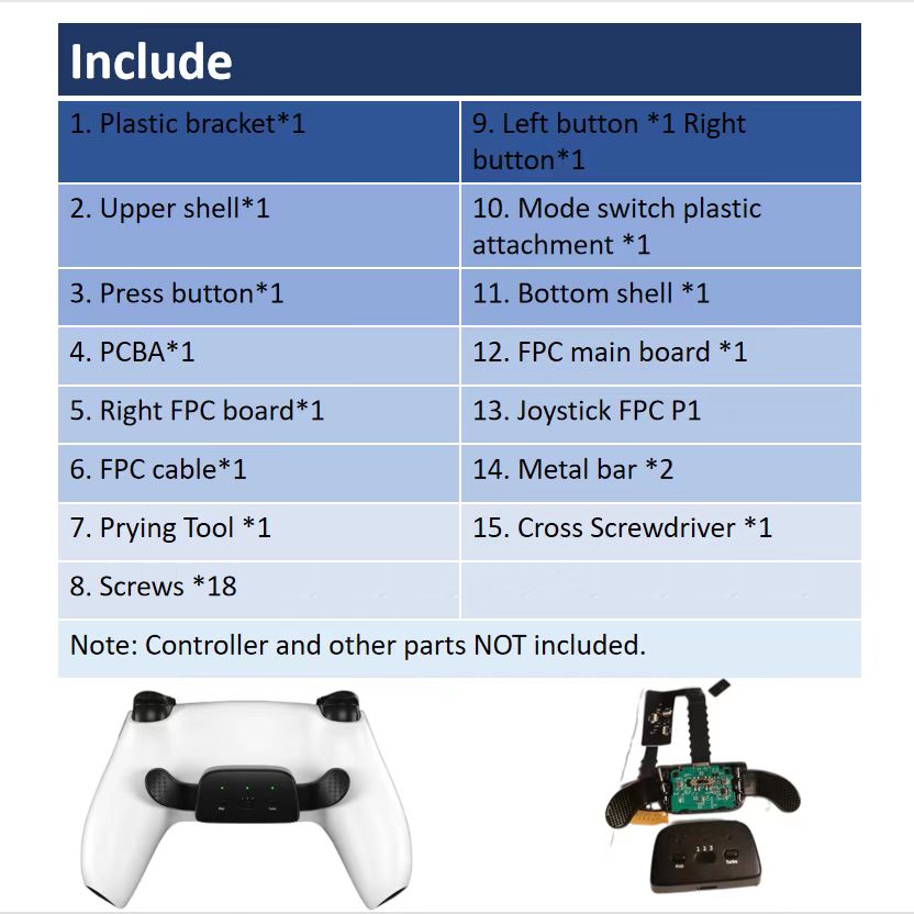 Mocot MC-P5300 Remap комплект BDM 010/020, обновить доска и переработанный задней оболочкой и программируемые и пуговицами на спине комплект для PS5 контроллеры