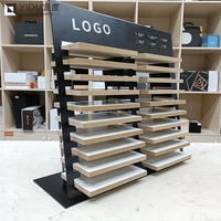 Support de table de luxe en pierre naturelle avec présentoir de bureau en quartz et table d'affichage d'exposition à plusieurs niveaux