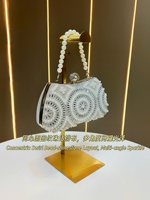Tas Selempang Mutiara Model Terbaru 2026, Dompet Pesta dengan Pegangan Rantai, Tas Bahu Rantai, Tas Tangan Vintage Berongga dengan Hiasan Berlian Imitasi