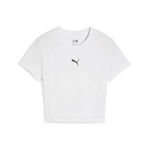 Puma Women's <b>Crop</b> T-<b>Shirt</b> <b>White</b> Short Sleeve Casual Wear - Product Image 4