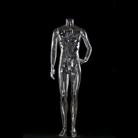 Mannequin masculin transparent en plastique léger pour vitrine, taille haute, corps entier