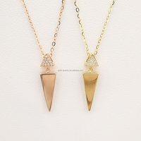 Design Triangle collier en or véritable 18k collier en diamant véritable bijoux pour femmes en gros or chinois