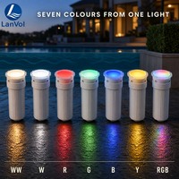 Projecteurs LED immergés LanWo IP68 sans niche, 1,5 pouce, RGB Blanc, pour piscines en fibre de verre, en polycarbonate et en liner