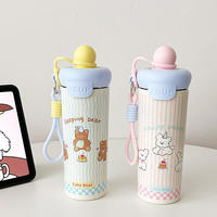 650ml dessin animé mignon enfants boule couvercle 316 Double couche en acier inoxydable thermos tasse Portable isolé tasse paille tasse bouteille d'eau
