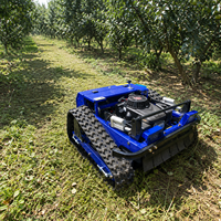 Tondeuse à chenilles télécommandée 200m avec coupe de 550mm, moteur essence 224cc et réglage de hauteur à distance pour broussailles et herbe haute agricoles