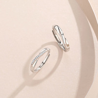 Personalisierter Gravierter S925 Sterling Silber Paarring für Valentinstag Liebesgeständnis Geschenk