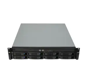 2u rack mount 8 bays server chassis hot swap 12" x 9.6" atx case with 9 HDD bay fot monitoring