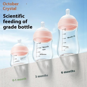 Gran oferta de fábrica, biberón de cristal sin BPA de 8oz, biberón de dibujos animados con estampado anticólico, biberón de silicona para recién nacidos de <span class=keywords><strong>0</strong></span>-3-6-12 <span class=keywords><strong>meses</strong></span>, regalo para bebés - Product Image 5