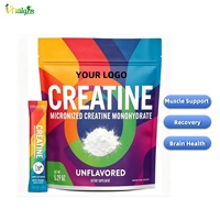 Bubuk Creatine Monohydrate Mikronisasi Tanpa Rasa, Label Pribadi GMP, untuk Meningkatkan Kekuatan, Pemulihan Otot