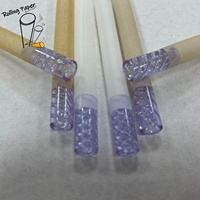 Stock de 10 * 30 mm de papier à rouler pour fumer à bouche spirale violette, diamètre de la bouche en verre personnalisable, couleur