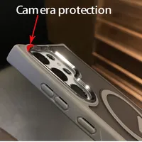 Étui de charge magnétique sans fil pour Samsung Galaxy S25 S23 Ultra S24 Plus FE avec support pliable et finition mate