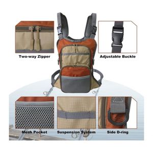 Chaleco de Pesca con Bolsillos con Cierre y Lazos de Seguridad para Organización de Equipo de Pesca con Mosca y Acceso Rápido - Product Image 3