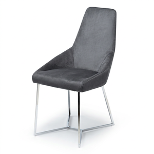 Modern Luxury Upholstered Dining Room <b>Chair</b> with Metal Base Gray Color - Product Image 1