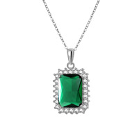 Collier pendentif pour femme en argent sterling S925, nouveau modèle émeraude, chaîne de clavicule haut de gamme, style européen et américain