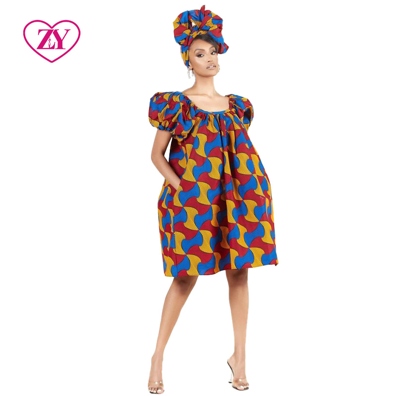Wholesale Yellow African Print Dress Ankara Double-Sided Print | Alibaba.com