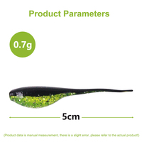 0.7g 5cm appâts de simulation d'appâts de poisson souples Mini appâts d'insectes souples têtard grosse tête pêche leurres de ver souple