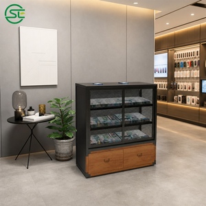 Vitrina de Exhibición para Teléfonos con Tapa de Vidrio y Madera, Mostrador para Tienda de Celulares, Muebles para Venta Minorista de Accesorios para Teléfonos Móviles, Personalizable - Product Image 4