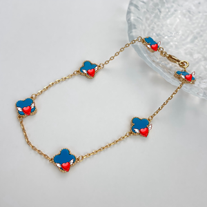 Hermosa y Elegante Pulsera <span class=keywords><strong>de</strong></span> Trébol <span class=keywords><strong>de</strong></span> Cuatro Hojas <span class=keywords><strong>de</strong></span> Lujo para Mujer, Chapado en Oro <span class=keywords><strong>de</strong></span> 18K, Cadena Fina, Joyería para Niñas, Regalo para Fiestas - Product Image 4
