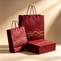 Logo personnalisé, service tout-en-un direct usine, sacs en papier pour vêtements, sacs de shopping, rouge classique luxueux