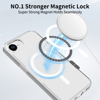 Coque de protection transparente magnétique anti-rayures ultra-fine cyan pour iPhone 17e, compatible avec la charge sans fil et résistante aux chocs