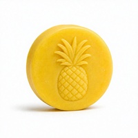 Savon artisanal à l'ananas, jaune, solide, pour le visage et le corps, étiquette privée personnalisée
