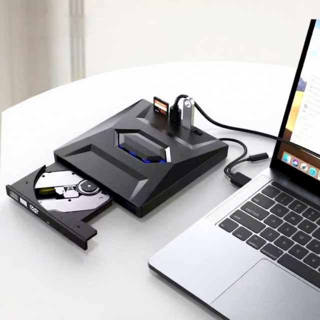 7 in 1 USB 3.0 Type C External DVD Drive for Laptop,Portable CD DVD Burner Writer With SD TF Card Reader Hub for PC Mac