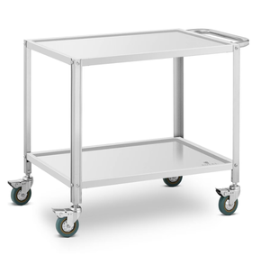 Carrito de Servicio de Acero Inoxidable de 2 Niveles, Resistente, Capacidad de Carga de 100 kg, Carrito de Servicio de Alimentos para Cocina Comercial, para Restaurantes, Hoteles y Servicios de Catering - Product Image 1