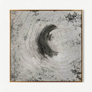 Dipinto Astratto Minimalista in Stile Japandi, Arte su Tela con Texture in Gesso Senza Cornice per Arredamento Moderno - Product Image 3
