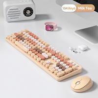 Clavier et souris sans fil MOFii SWEET, couleurs pastel esthétiques, touches multimédias, 1200 DPI, optique, pour bureau, ordinateur portable