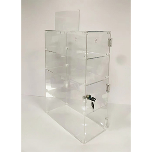 Tùy chỉnh rõ ràng Acrylic hiển thị tủ trong suốt Acrylic Showcase với khóa 3 tầng có thể khóa hiển thị trường hợp - Product Image 1