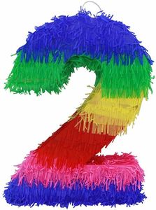 Décorations de fête d'anniversaire pour enfants, sport et divertissement, piñata colorée numéro deux pour les célébrations de fiesta - Product Image 6