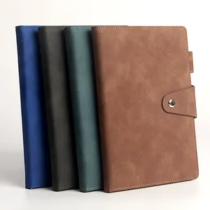 Cuaderno diario-A5 Funda de cuero para cuaderno con 240 páginas rayadas para el trabajo, papel Premium sin ácido 80 GSM, tapa dura de cuero