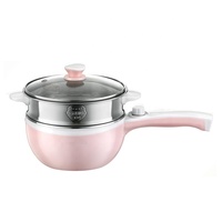 Mini marmite électrique Portable 1,5 l avec couvercle, casserole multi-cuiseur, antiadhésive, pour les voyages/dortoir, nouveau