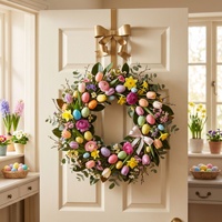 D&D YH26024 Couronne de Noël en fer doré avec crochet de porte, décoration suspendue pour porte d'entrée, décorations de fête pour la maison, sans installation