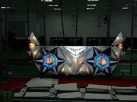 Écran Led p5 d'intérieur personnalisé en forme de corne, polychrome, pour cabine de DJ