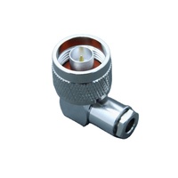Conector Coaxial RF Tipo N Macho de 50 ohmios con Abrazadera de Ángulo Recto para Cable Coaxial RG58, IP67, Personalización ODM/OEM Aceptable
