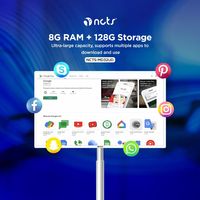 Nouvel écran tactile intelligent NCTS Android 13 de 32 pouces, 8 Go de RAM, 128 Go de stockage, portable, rechargeable, support, octa-core, divertissement