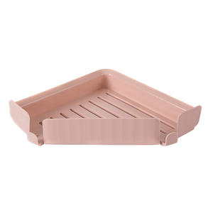 Organisateur de salle de bain mural en plastique avec double niveau sans poinçonnage Support d'angle pour <span class=keywords><strong>le</strong></span> nettoyage des outils Support de rangement - Product Image 6