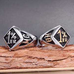 แหวนสแตนเลส 316L ไม่ลอก ไม่หมอง สไตล์วินเทจ แฟชั่นสำหรับผู้ชาย แหวน HD แหวน MC Percentage ได้รับการรับรองจากบุคคลที่สาม มีสินค้าในสต็อก - Product Image 3