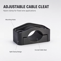 Serre-câble réglable en nylon à trois brins pour la gestion des câbles fixes jusqu'à 220 mm, utilisation à court terme