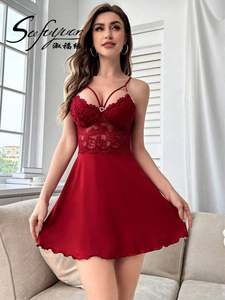 Sfy-y1599 Nuisette en soie de lait de haute qualité à bretelles, style pur désir, pyjama dos nu, lingerie sexy pour femme - Product Image 6