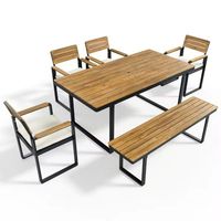 Meilleures ventes - Ensemble de chaises de jardin en aluminium pour l'extérieur, meubles de jardin, banc de patio, imperméable et durable