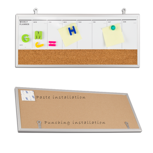 Lavagna Pianificatore Personalizzata Direttamente dalla Fabbrica - Combinazione Sughero e Lavagna Cancellabile a Secco - Calendario con Cornice Magnetica in Alluminio - Product Image 4