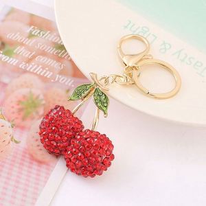Llavero con Cuentas de Cristal Brillante en Forma de Cereza para Mujer, Joyería - Product Image 2