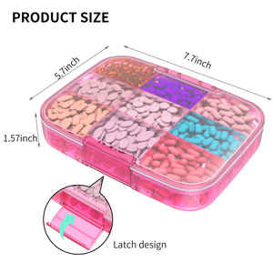 Công suất lớn 9 lưới không thấm nước <span class=keywords><strong>Pill</strong></span> hộp lưu trữ di động cấp thực phẩm hàng tuần <span class=keywords><strong>Pill</strong></span> Dispenser hộp - Product Image 6