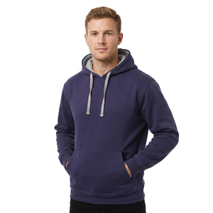 Sweat à capuche décontracté pour homme, 100 % coton épais, brodé, en molleton, de haute qualité, avec cordon de serrage, idéal pour l'extérieur, personnalisable, vente en gros - Product Image 1