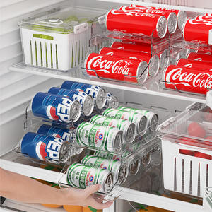 Çift katmanlı içecek saklama kutusu plastik bira için mutfak düzenleyici raf ve kok buzdolabı depolama için - Product Image 2